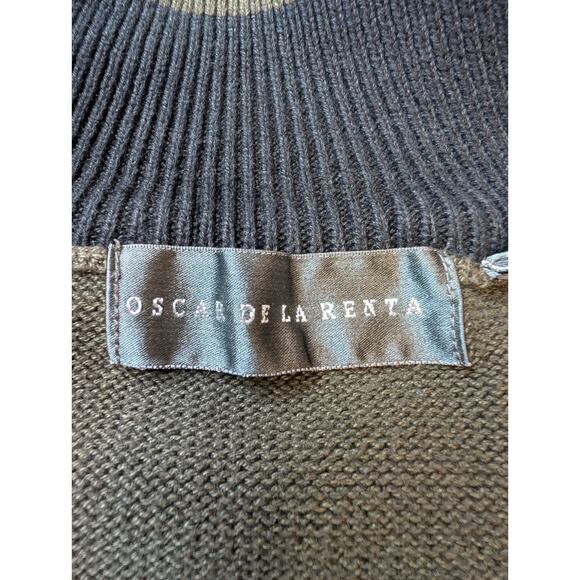 Oscar De La Renta Olive Green Men's 1/4 zip Sweater Size L Fall Sweater Dad - Picture 5 of 6
